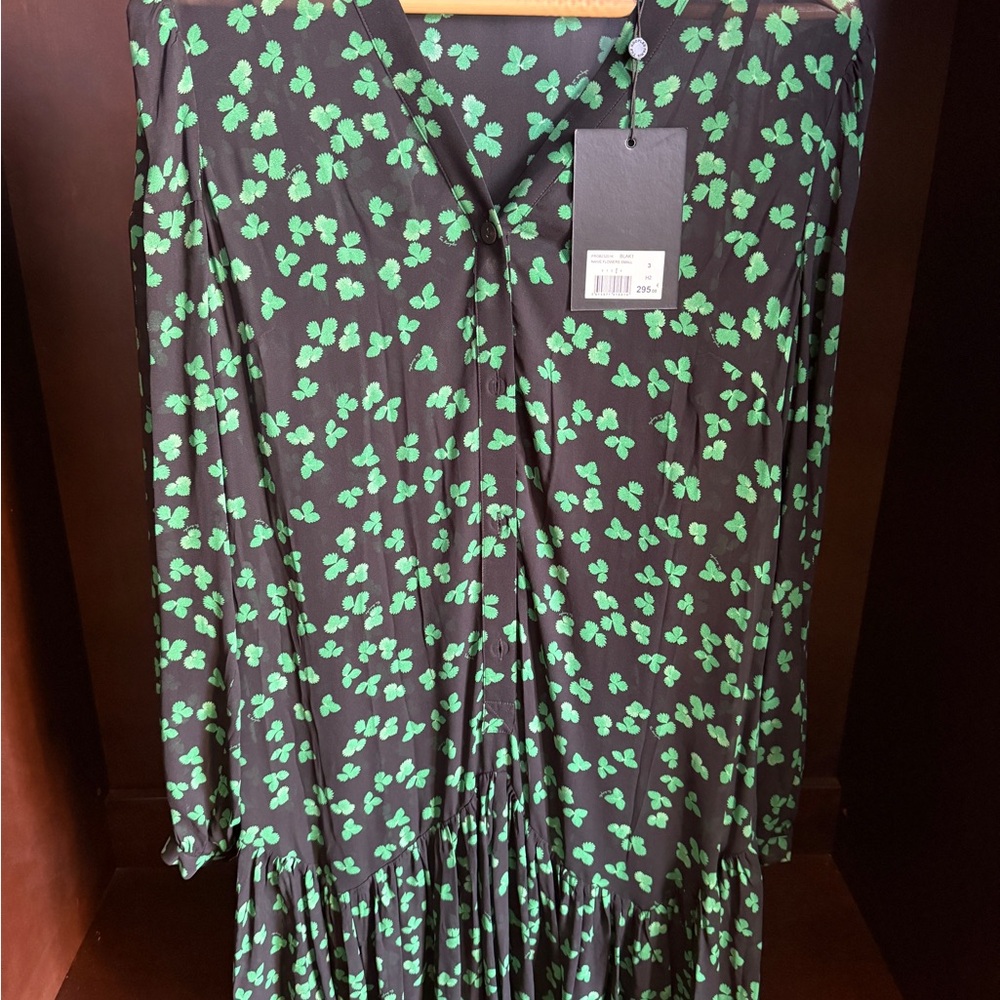 Black and Green Floral Dress